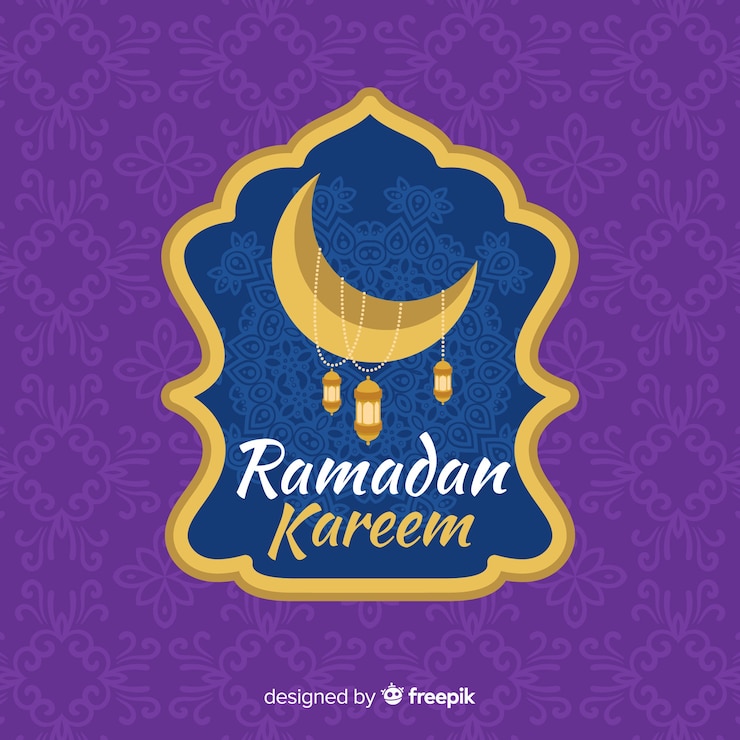 Vettore gratuito etichetta piatta ramadan