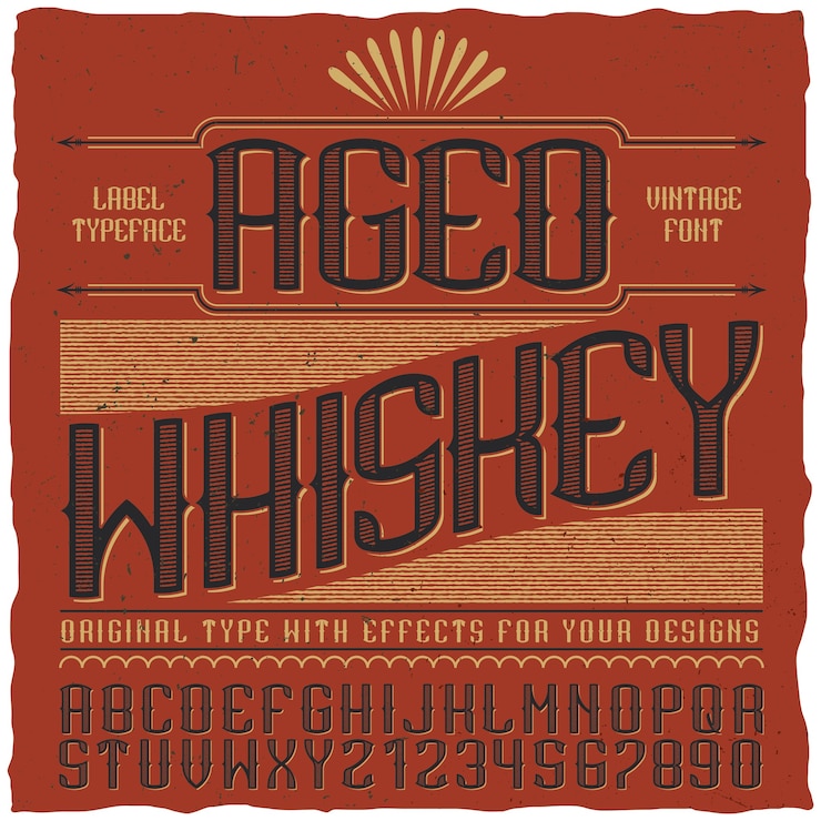 Vettore gratuito etichetta vintage di whisky invecchiato