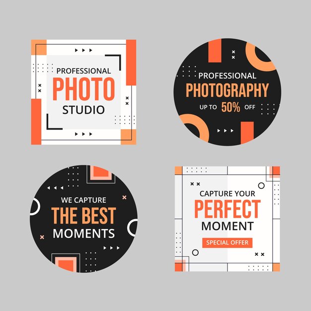 Etichette minime per studio fotografico