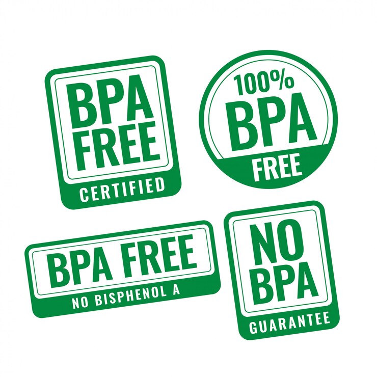 Vettore gratuito etichette per bollo di bisfenolo-a e ftalati privi di bpa