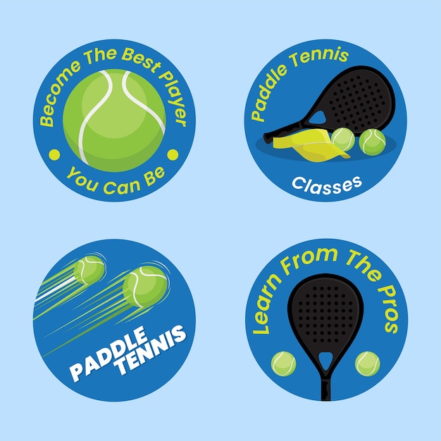 Etichette per il paddle tennis disegnate a mano