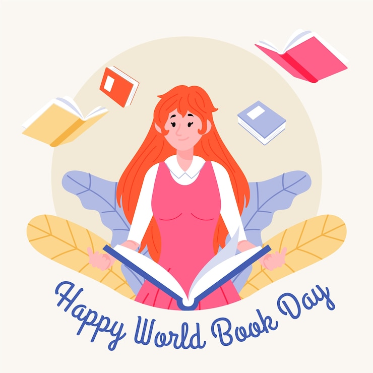 Vettore gratuito evento del giorno del libro del mondo disegnato a mano