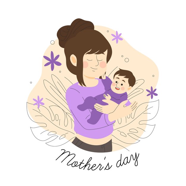 Evento festa della mamma stile disegnato a mano