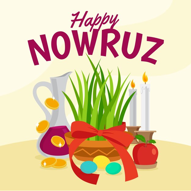 Evento nowruz stile disegnato a mano
