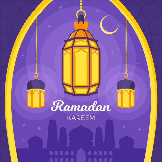 Evento ramadan design piatto