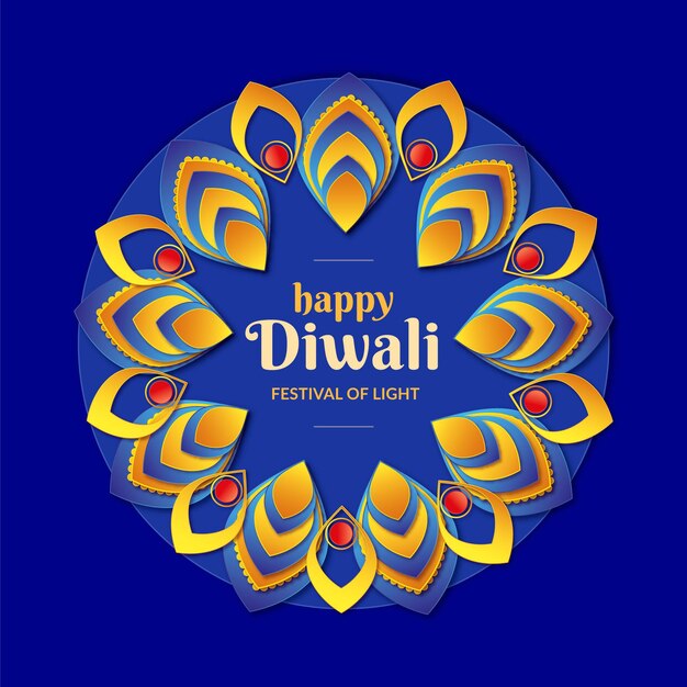 Evento religioso Diwali in stile carta