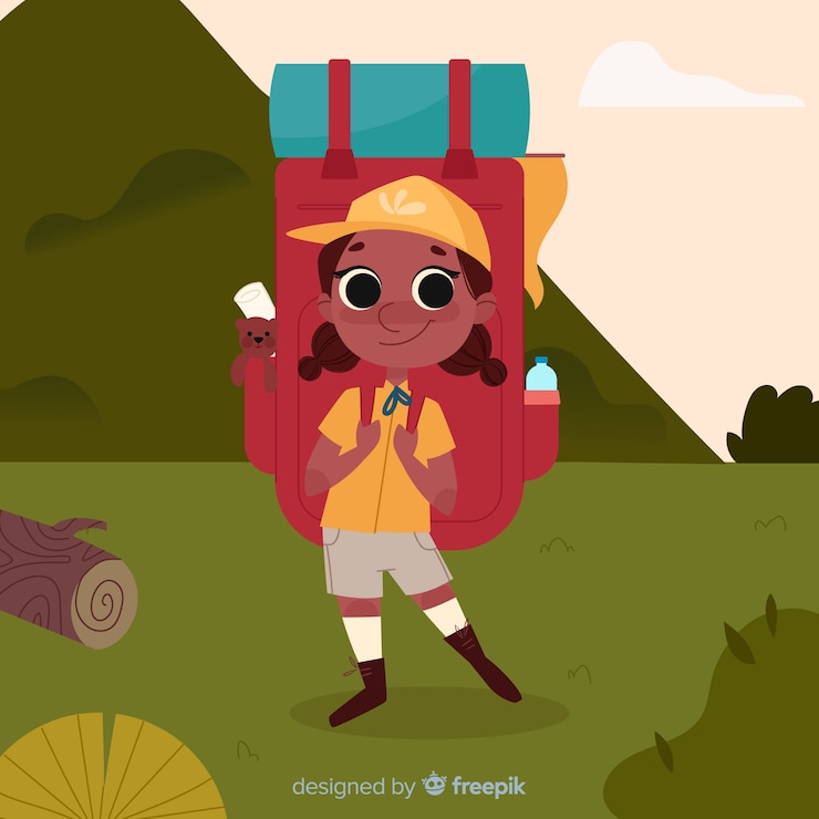 Vettore gratuito explorer con lo sfondo dello zaino