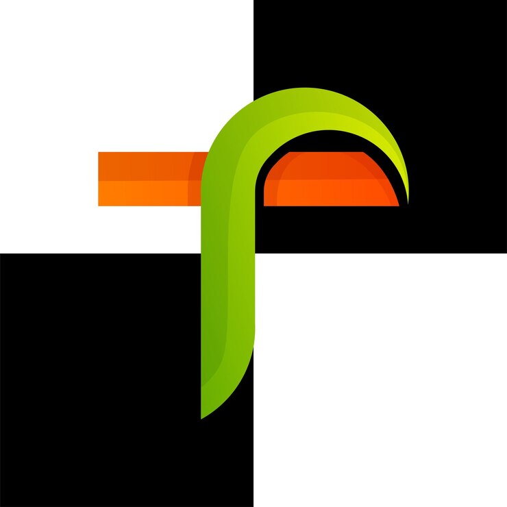 Vettore gratuito f vettore di progettazione della lettera gradiente del logo