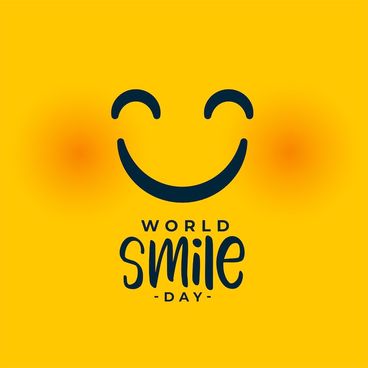 Vettore gratuito faccina sorridente per l'evento della giornata mondiale del sorriso