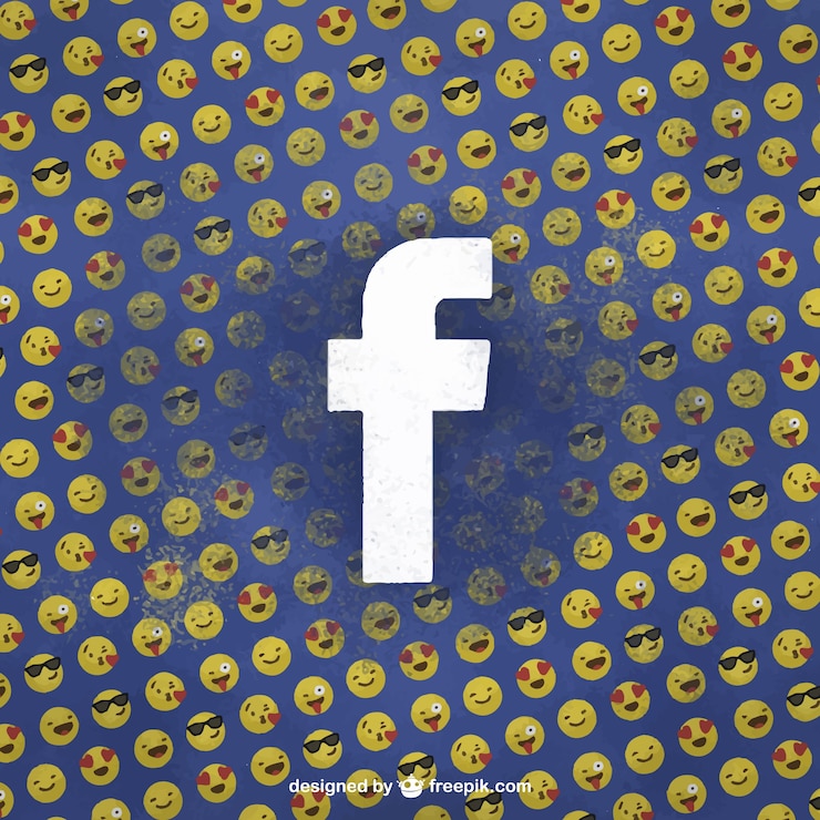 Vettore gratuito facebook sfondo con le emoticon