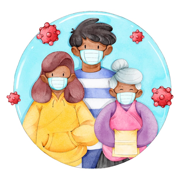 Famiglia illustrata protetta dal virus