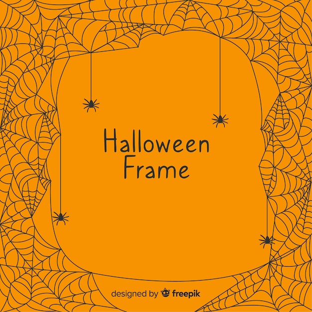 Fantastica cornice di halloween con design piatto