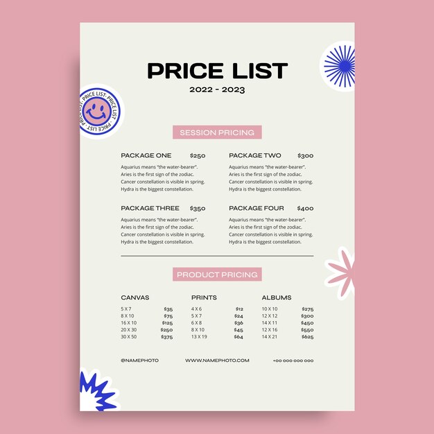 Fantastico listino prezzi per fotografi freelance