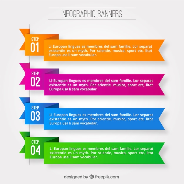 Fantastico pacchetto di banner infographic geometriche