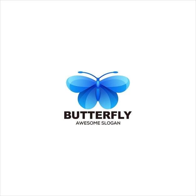 farfalla logo colorato gradiente vettoriale