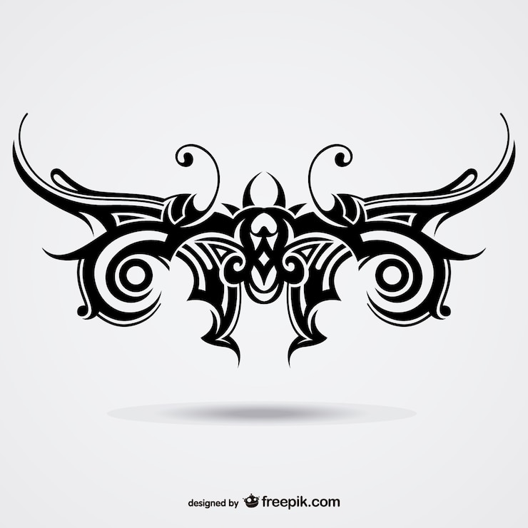 Vettore gratuito farfalla tribale tattoo