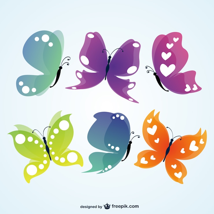 Vettore gratuito farfalle illustrazione