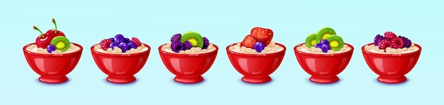 Farina d'avena con frutta e bacche sana colazione