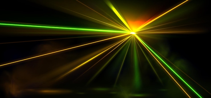 Vettore gratuito fasci di luce laser radianti per palcoscenico di concerto