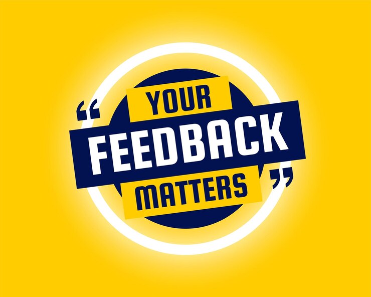 Vettore gratuito feedback dei clienti e opinioni importanti sfondo con effetto neon