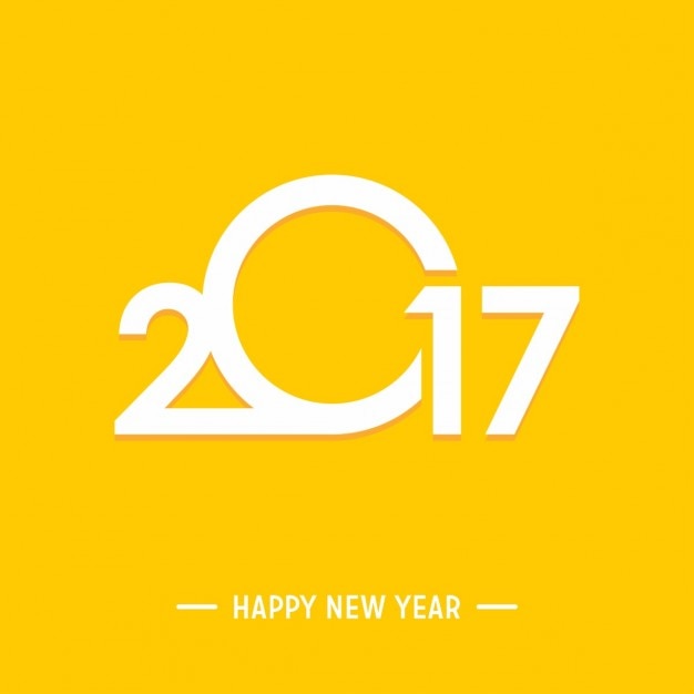Vettore gratuito felice anno nuovo 2017 sfondo giallo