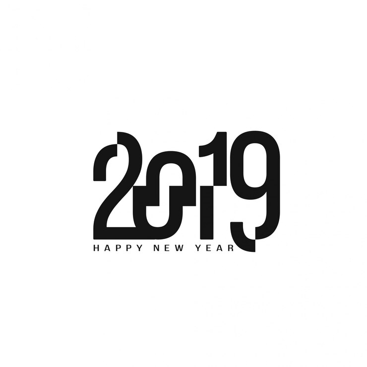Vettore gratuito felice anno nuovo 2019 sfondo elegante design del testo