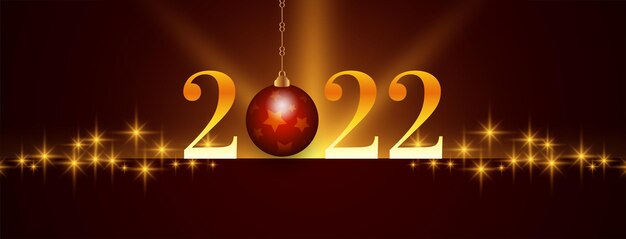 Felice anno nuovo 2022 celebrazione banner lucido vettore di design