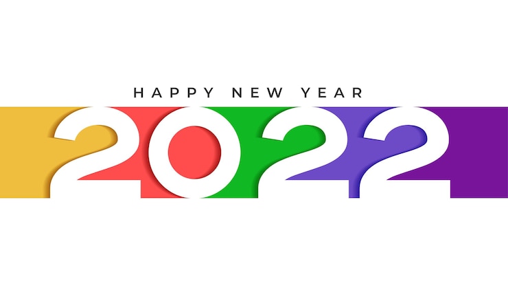 Vettore gratuito felice anno nuovo 2022 poster vector