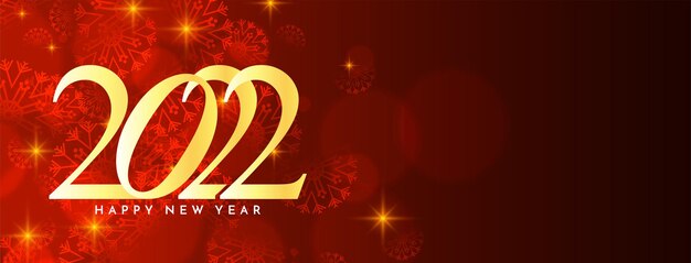 Felice anno nuovo 2022 testo moderno design banner rosso vettore