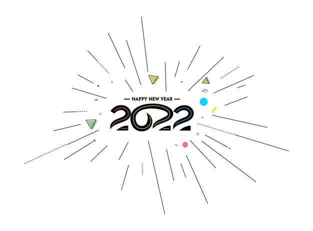 Felice Anno Nuovo 2022 Testo Tipografia Design Patter, illustrazione vettoriale.