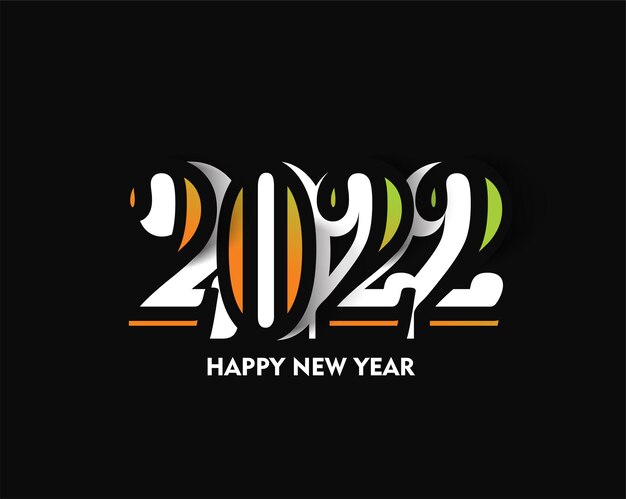 Felice Anno Nuovo 2022 Testo Tipografia Design Patter, illustrazione vettoriale.