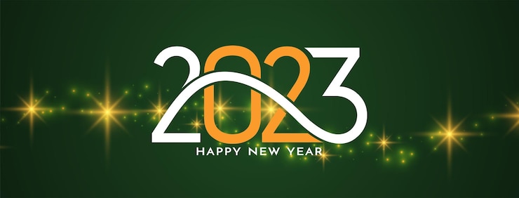 Vettore gratuito felice anno nuovo 2023 auguri di design banner di saluto