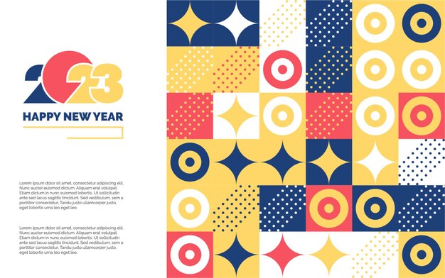 Felice anno nuovo 2023 Mosaico Sfondo illustrazione vettoriale