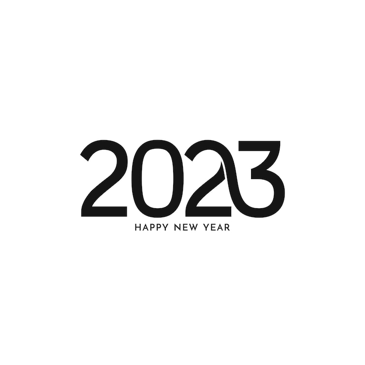 Vettore gratuito felice anno nuovo 2023 testo design sfondo decorativo