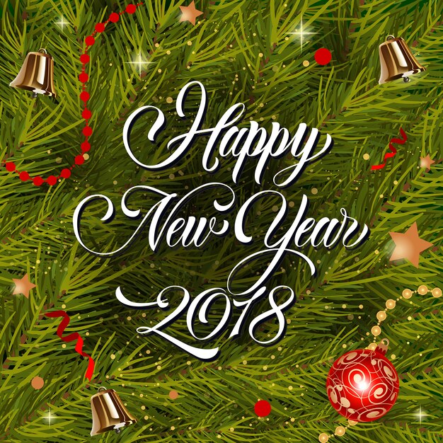 Felice anno nuovo Lettering e Bauble