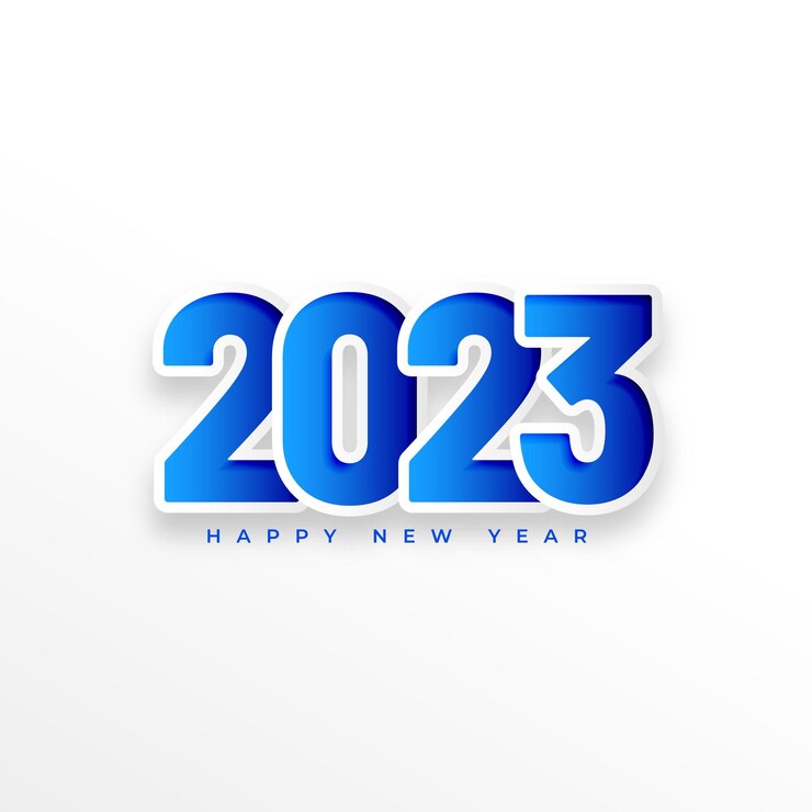 Vettore gratuito felice anno nuovo vacanza sfondo con 2023 isolato lettering design illustrazione vettoriale