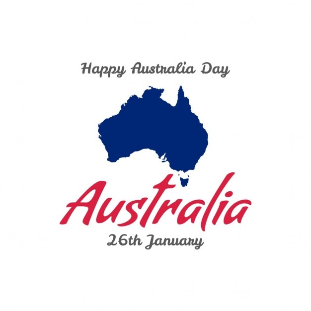 Felice australiano giorno 26 gennaio con carta di mappa