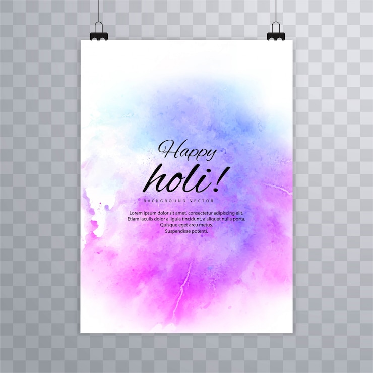 Vettore gratuito felice brochure del festival di holi