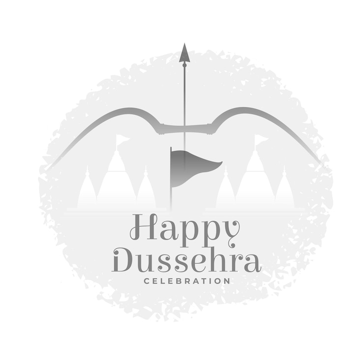 Vettore gratuito felice carta dussehra con arco e freccia