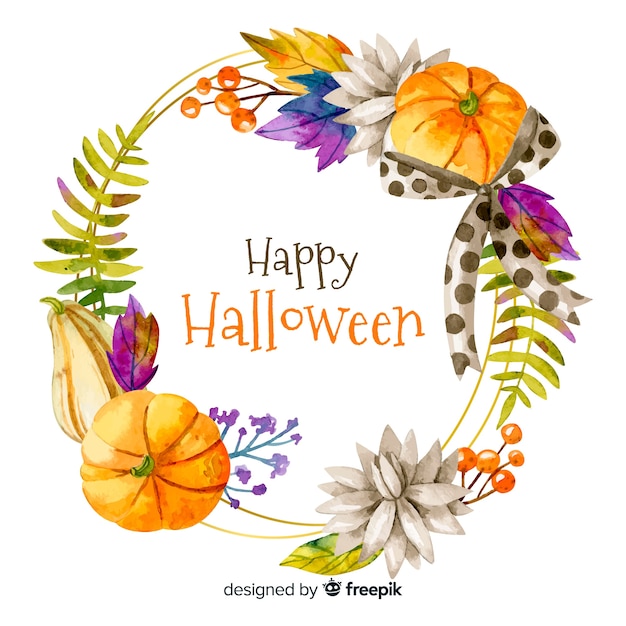 Felice cornice acquerello di halloween
