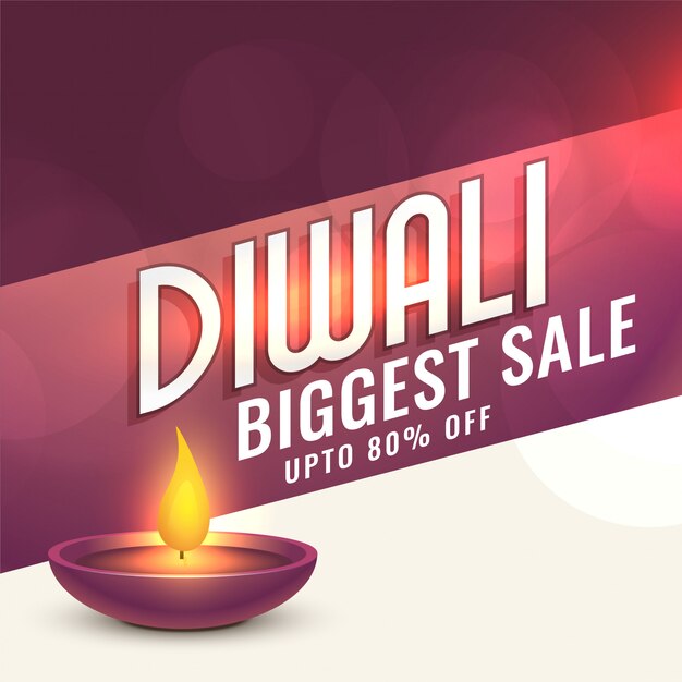 Felice design di banner di vendita di diwali