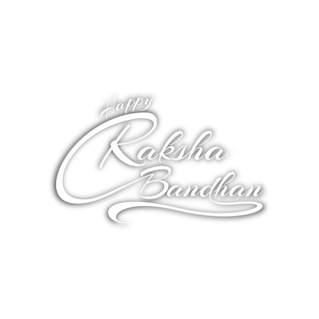 Felice di progettazione testo Raksha Bandhan con ombra