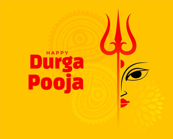 Vettore gratuito felice disegno della carta festival durga pooja
