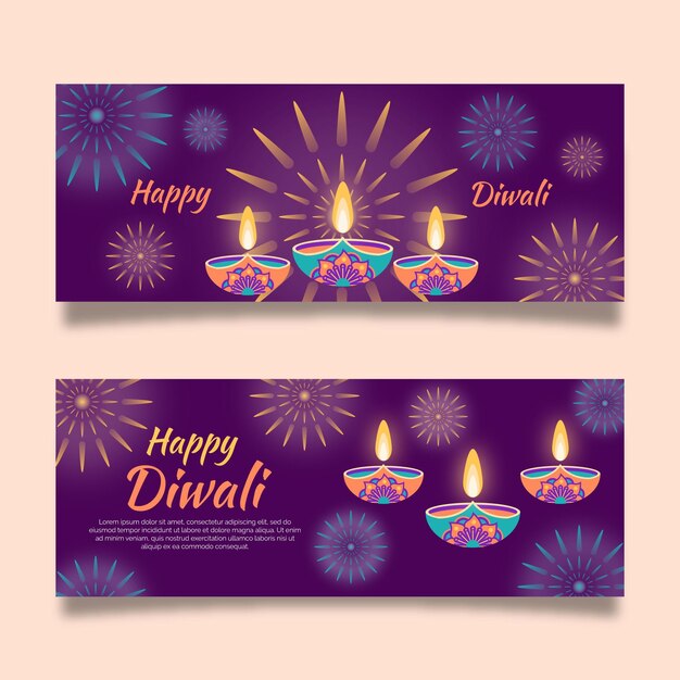 Felice diwali candele banner