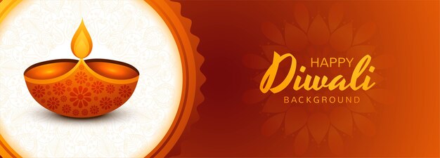 Felice diwali diya lampade holiday card banner background