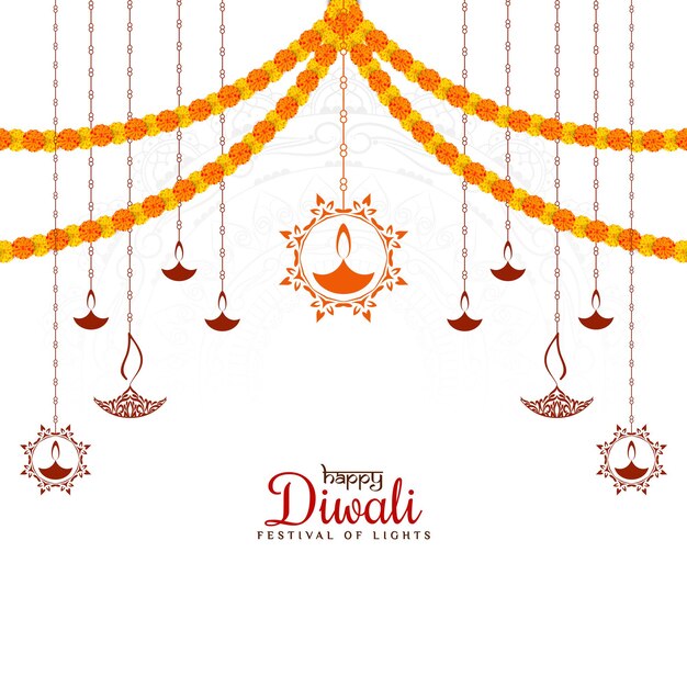 Felice Diwali festa tradizionale indù elegante sfondo
