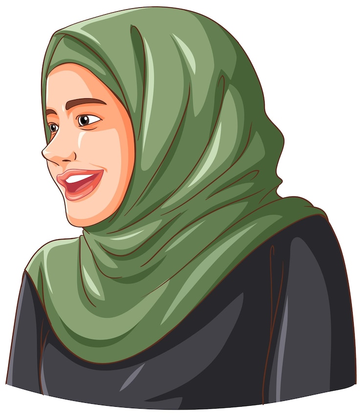 Vettore gratuito felice donna musulmana che indossa l'hijab