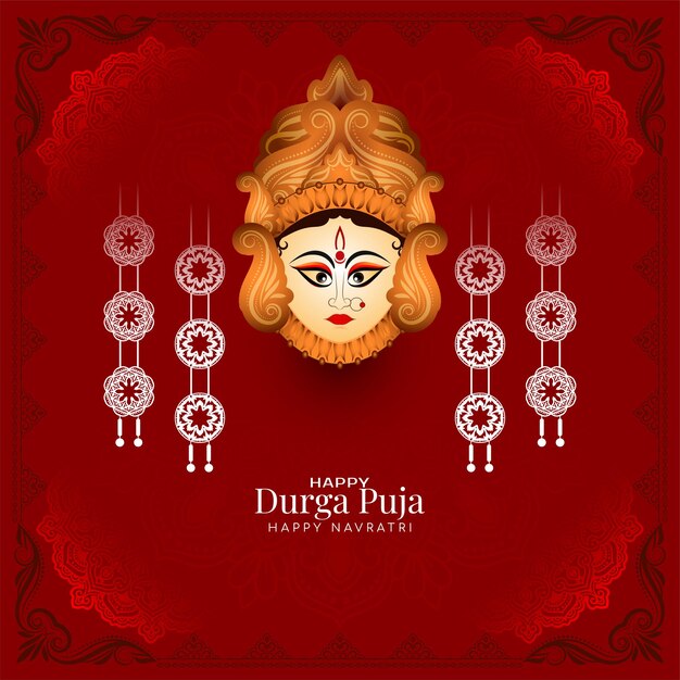 Felice Durga Puja e Navratri sfondo della celebrazione della festa indù