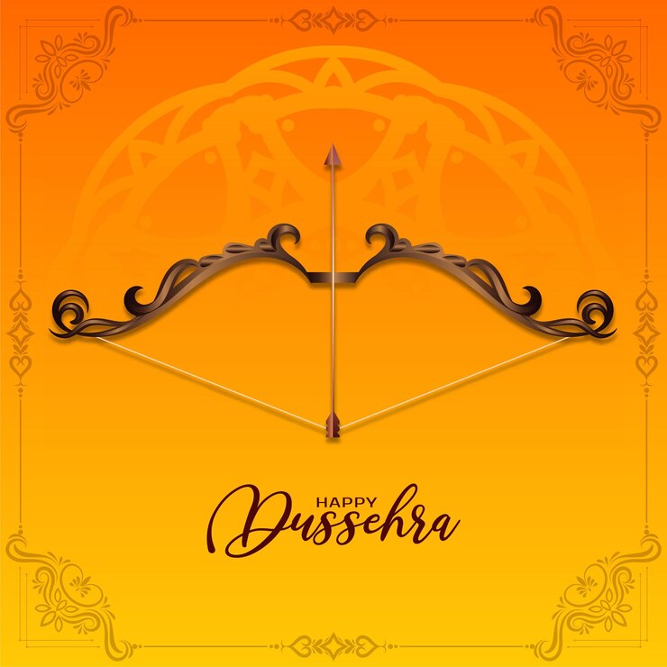 Vettore gratuito felice dussehra tradizionale festival celebrazione saluto sfondo