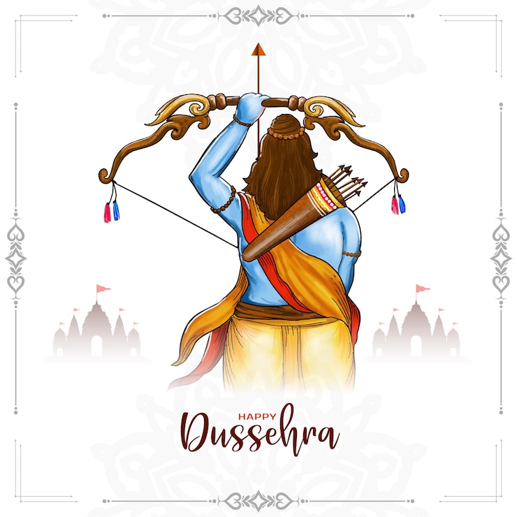 Vettore gratuito felice dussehra tradizionale festival celebrazione sfondo disegno vettoriale